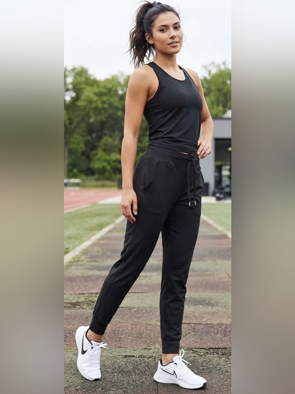 HALARA Black Drawstring Joggers